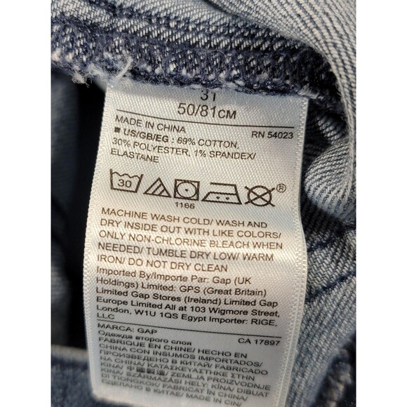 Gap Denim Jeans Womens 31 Wide-Leg Cropped Patch Pockets Medium Wash Boho Hippie - Picture 10 of 13